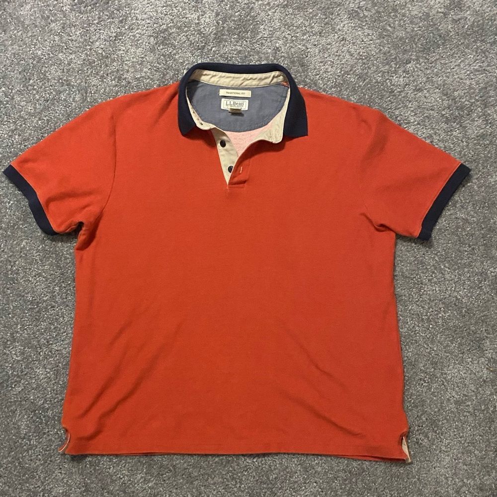 LL Bean Traditional Fit Large Reg Short Sleeve Polo